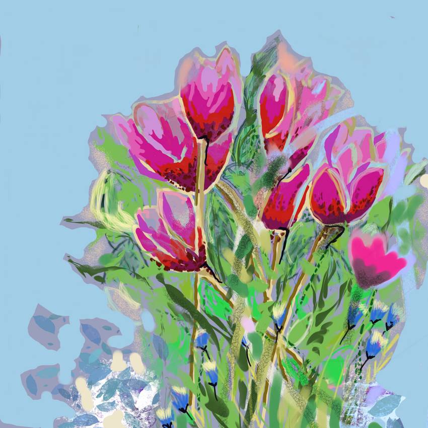 tulips light blue - Betsy Ferguson tulips light blue - Betsy Ferguson